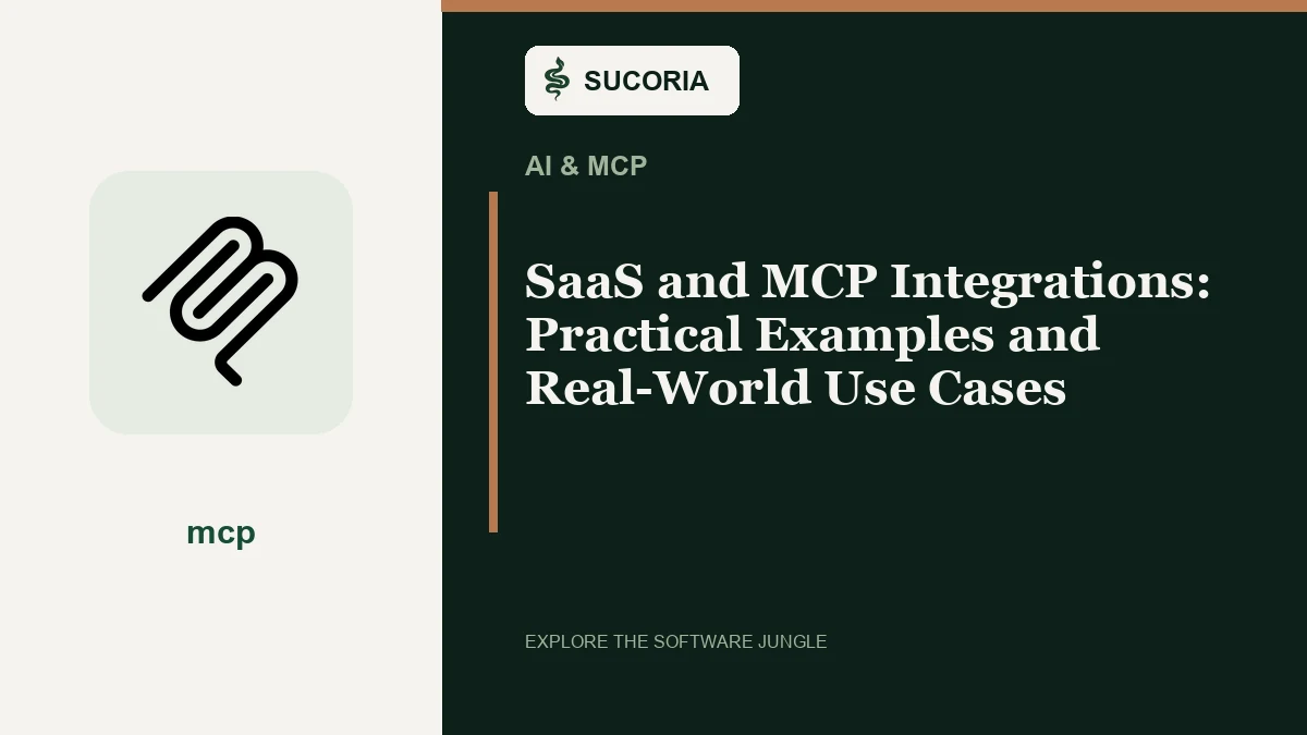 Couverture SUCORIA : SaaS and MCP Integrations: Practical Examples and Real-World Use Cases
